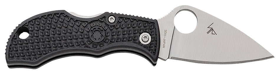 Spyderco MBKLFP Manbug Compact Folding Knife 1.90" Full-Flat Ground VG-10 SS Blade Black Textured FRN Handle