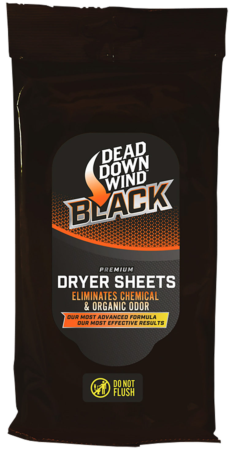 Dead Down Wind 40-Count Black Premium Unscented Hunting Dryer Sheets