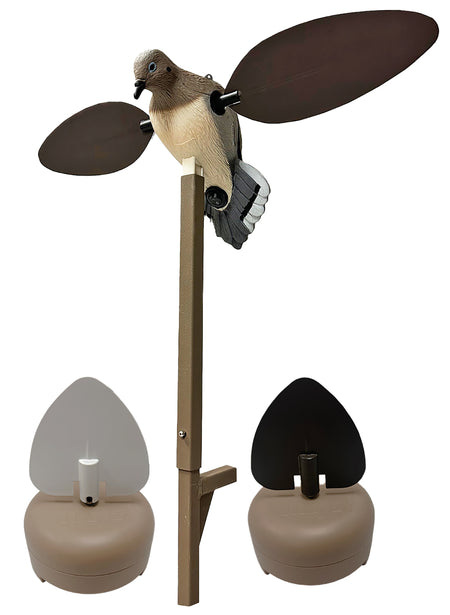 Mojo Outdoors Voodoo/2 Flock A Flickers Spinning Wing Decoy Combo, Brown and White, HW2548