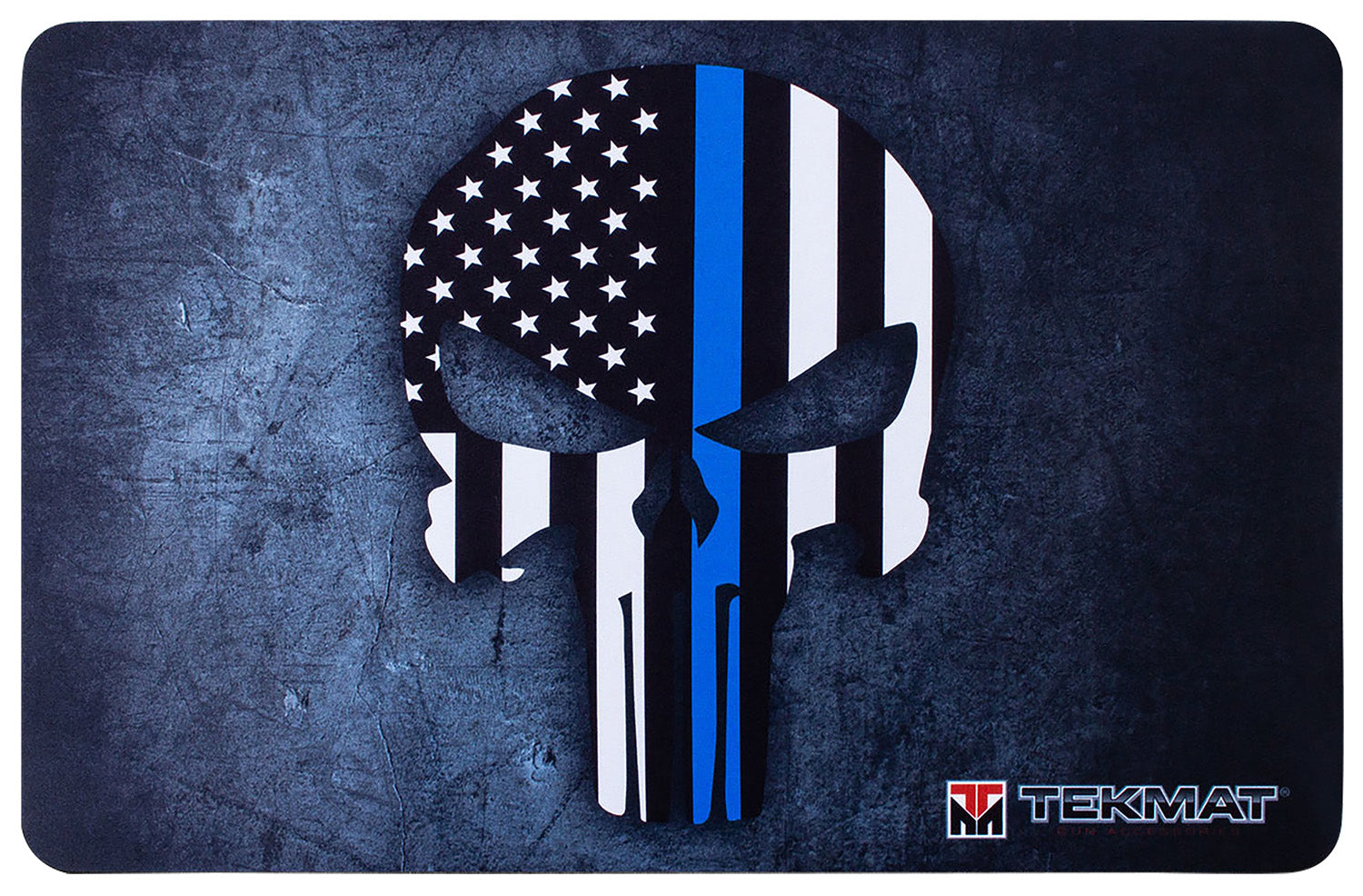 TekMat Punisher Blue Line Gun Maintenance Mat Black/White/Blue 11"x17"