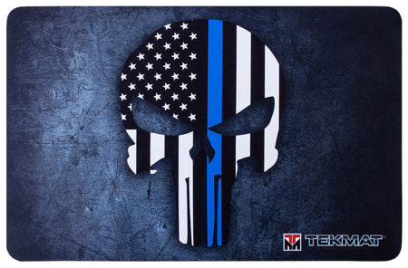 TekMat Punisher Blue Line Gun Maintenance Mat Black/White/Blue 11"x17"