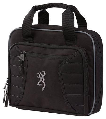 Browning Double Pistol Case Black Polyester Padded Interior Holds 2 Handguns