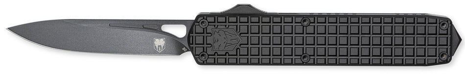 CobraTec Mamba Large OTF TiCN Coated D2 Steel Blade Black Textured Aluminum Handle 4.75"