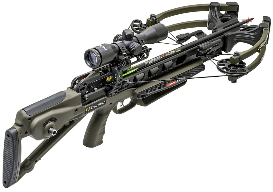 TenPoint Venom X Lightweight Crossbow ACUslide and Pro-View 400 Scope Moss Green Finish