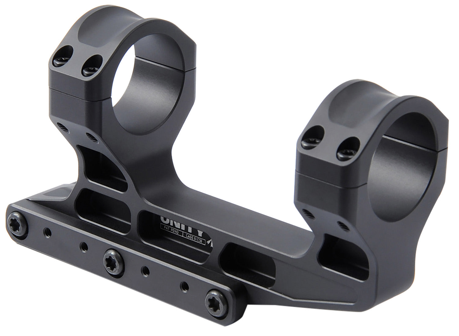 Unity Tactical FAST LPVO Scope Mount with 30mm Rings Black Anodized