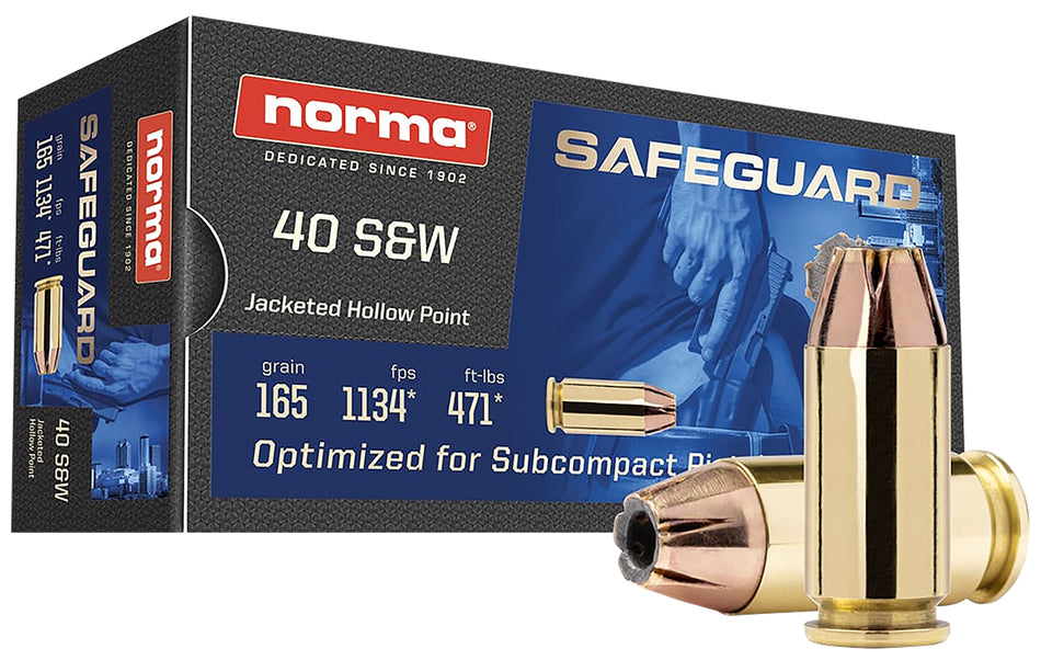 Norma Safeguard  Jacketed Hollow Point 165 Grain .40 S&W