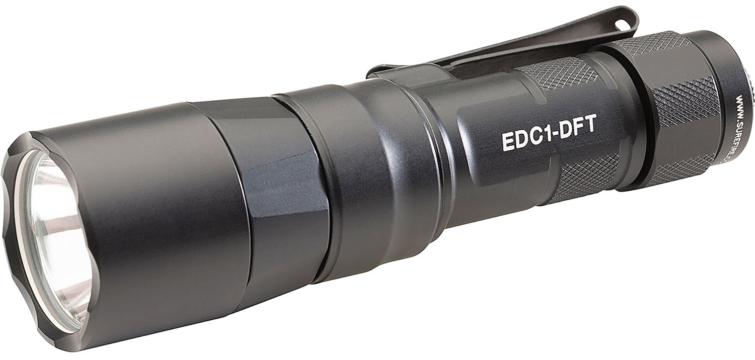 SureFire EDC1DFTBK Everyday Carry Dual Fuel Compact Flashlight Black 25/350/650 Lumen LED