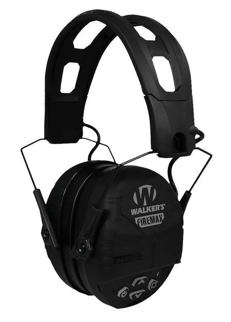Walker's FireMax BT Electronic Muff Over the Head 23 dB Noise Reduction Black