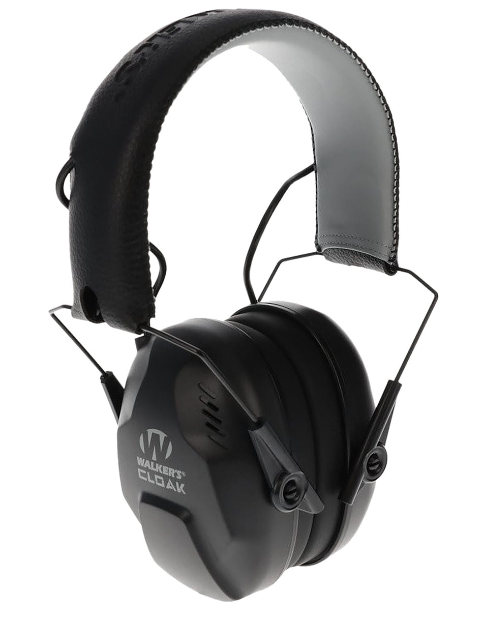 Walker's Cloak Dual Mic Over-the-Head Electronic Muff 23-25 dB NRR Black