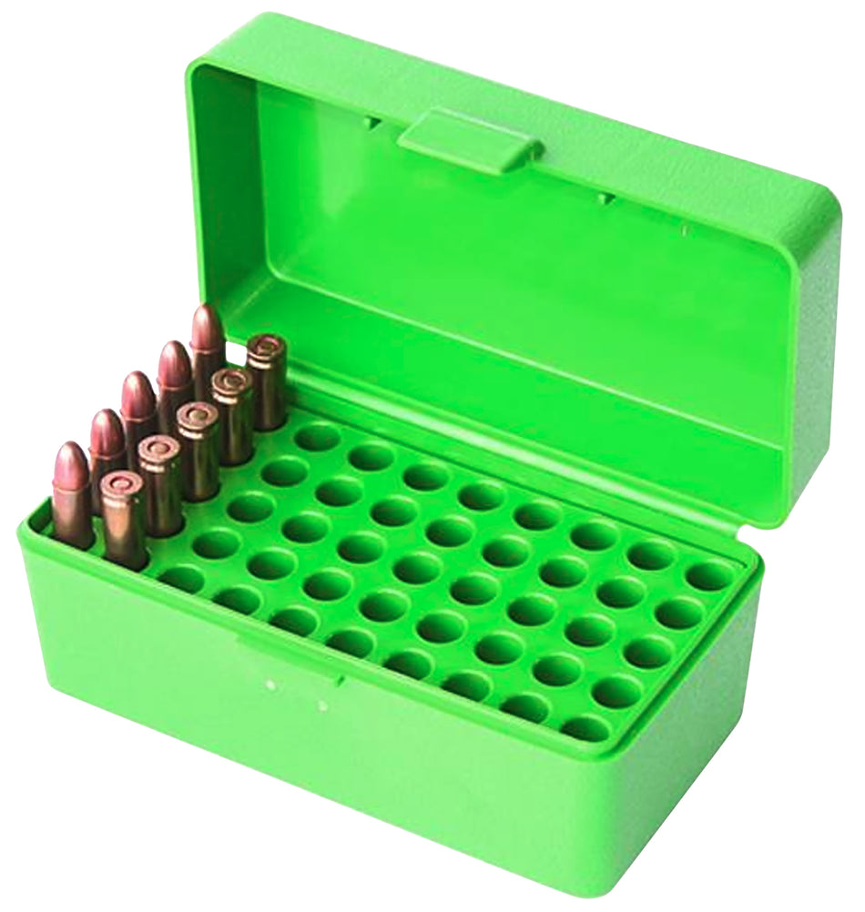 MTM Case-Gard 22HORN10 50rd Flip-Top Rifle Ammo Box 22 Hornet Green