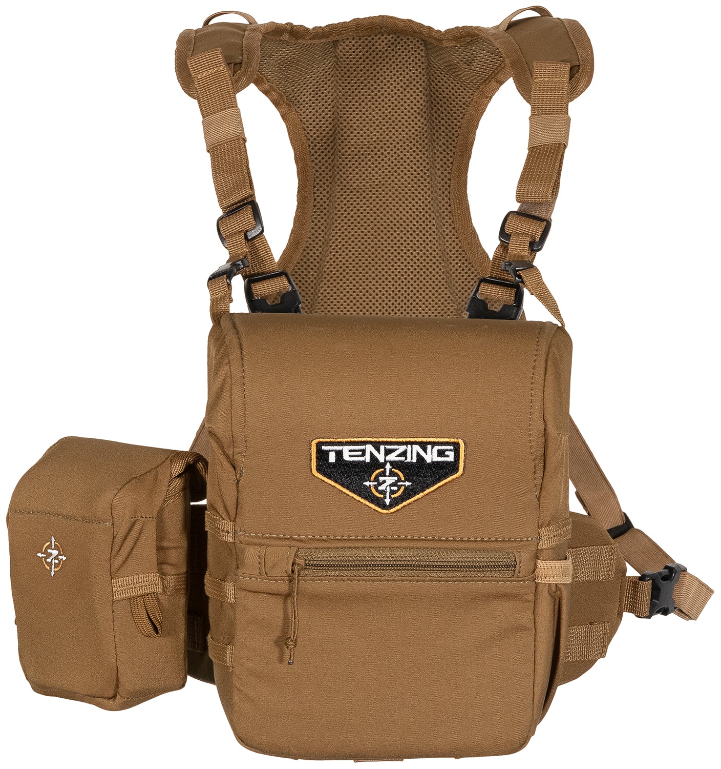 Tenzing Medium Tan Poly Oxford Bino Harness with Molle Webbing and Magnetic Closure