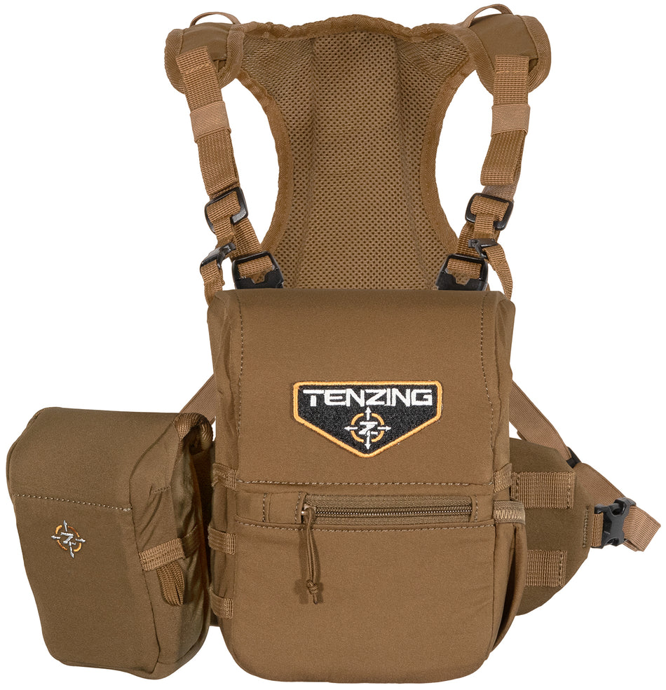 Tenzing Small Tan Poly Oxford Bino Harness with Molle Webbing and Magnetic Closure