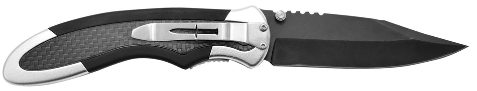 Camillus Chameleon 3.50" Folding Drop Point Black Carbonitride Titanium Bonded AUS-8A SS Blade with Carbon Fiber/Aluminum Handle