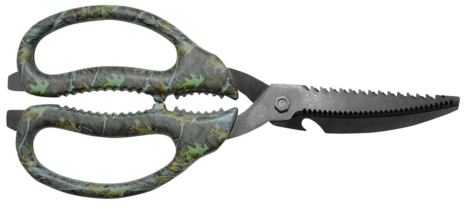 Camillus Multi-Function Game Shears Camo 4" Serrated Titanium Bonded Blade, 9" Long with Saw Blade and Screwdrivers