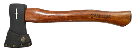 Camillus American Hickory 16" Hatchet Forged Carbon Steel Head, Compact Hickory Handle with Included Leather Sheath