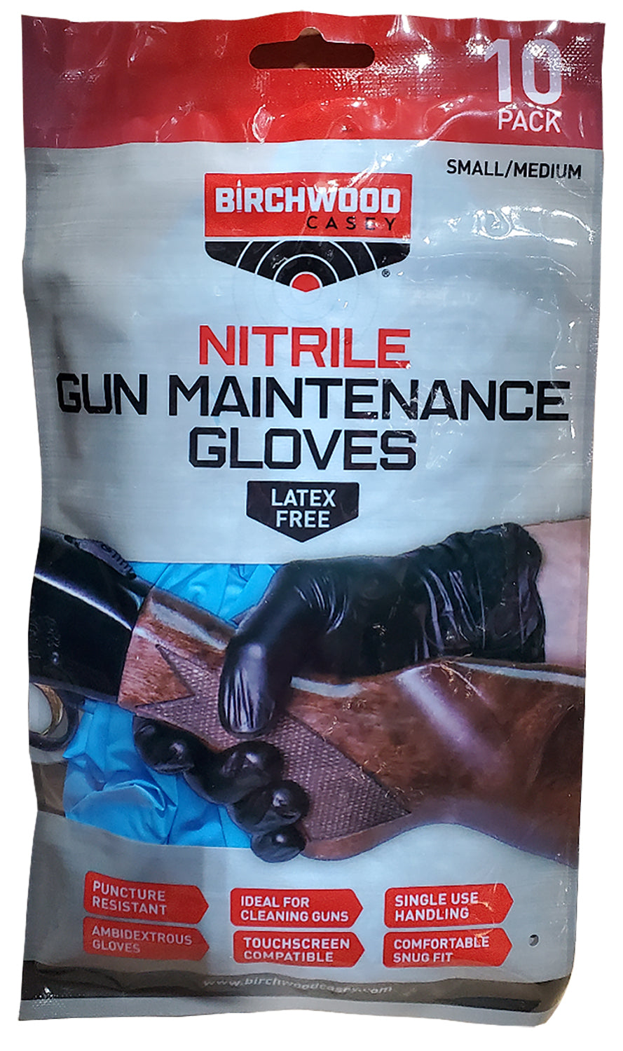 Birchwood Casey Black Nitrile Touchscreen Compatible Gloves LG/XL 10 Pack