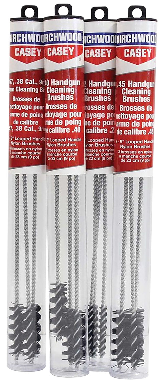 Birchwood Casey Model 41209 22 Cal Looped Handgun Cleaning Brushes 9" Nylon 3 Pack