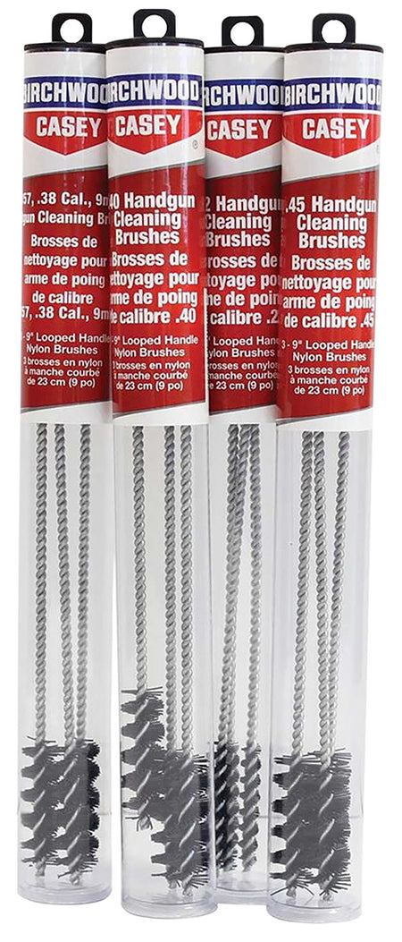 Birchwood Casey Model 41209 22 Cal Looped Handgun Cleaning Brushes 9" Nylon 3 Pack