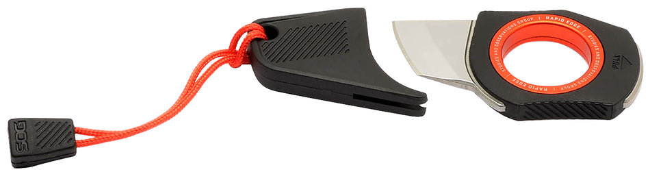 SOG Rapid Rescue Black/Red Full Tang Emergency Tool with Seatbelt Cutter Glass Breaker and Keychain Loop