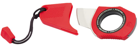 SOG Rapid Rescue Red Full Tang Emergency Tool Stonewashed Blade with Seatbelt Cutter Glass Breaker and Keychain Loop