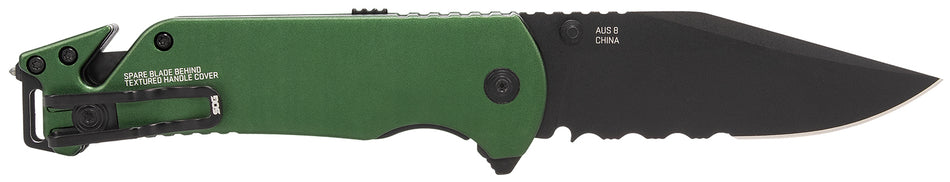 SOG Escape ATK 2.0 3.40" Clip Point Folding Knife Black Hardcased AUS-8A Blade with Presentation Box