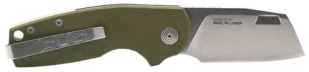 SOG 16030657 Stout SJ 2.60" Folding Knife Cryo D2 Steel Olive Drab G10 Handle Belt Clip