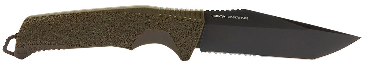 SOG 17120457 Trident FX 4.20" Fixed Tanto Blade Part Serrated TiNi 1.4116 SS OD Green GRN Handle