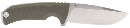 SOG 17060143 Tellus FX 4.20" Fixed Clip Point Cryo 440C SS Stonewashed Blade OD Green GRN Handle Sheath