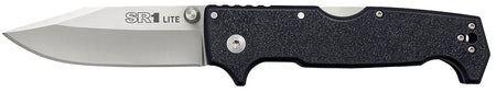 Cold Steel CS62K1Z SR1 Lite 4" Folding Knife Plain Clip Point Stonewashed Blade, Black Textured Griv-Ex Handle