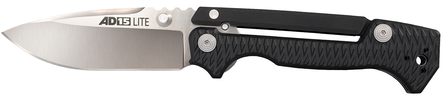 Cold Steel CS58SQLZ AD-15 Lite 3.5" Folding Drop Point Plain AUS-10A SS Blade, Black Textured Griv-Ex Handle