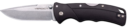 Cold Steel CSFLC3SPSSZ Verdict EDC 3" Tanto Folder 4116 Krupp SS Blade, Rugged Black GFN Handle