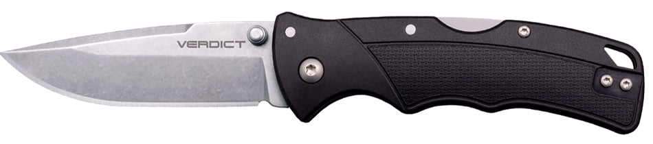 Cold Steel CSFLC3SPSSZ Verdict EDC 3" Tanto Folder 4116 Krupp SS Blade, Rugged Black GFN Handle