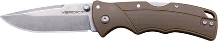 Cold Steel CSFLC3SPSSFDEZ Verdict EDC 3" Tanto Folder 4116 Krupp SS Blade, Flat Dark Earth GFN Handle