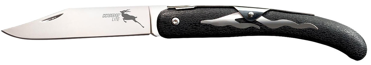Cold Steel CS20KJZ Kudu Lite Folder 4.25" Clip Point Plain Satin 5Cr15MoV Blade, 5.75" Black Zy-Ex Handle