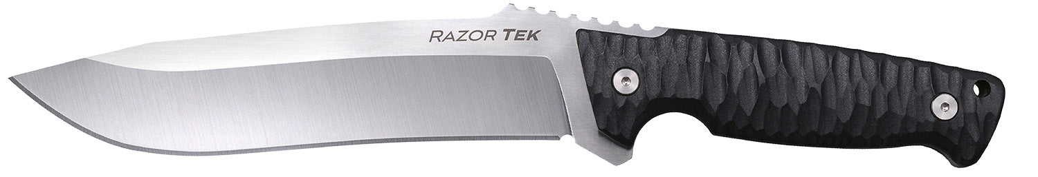 Cold Steel CSFX65RZR Razor Tek EDC Fixed Blade Knife 6.50" Clip Point 4116 Krupp SS Satin, Black Textured Handle