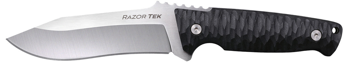 Cold Steel CSFX5RZR Razor Tek EDC Fixed Blade Knife 5" Clip Point 4116 Krupp SS Satin, Black Textured Handle