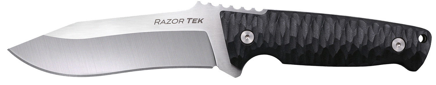 Cold Steel CSFX5RZR Razor Tek EDC Fixed Blade Knife 5" Clip Point 4116 Krupp SS Satin, Black Textured Handle