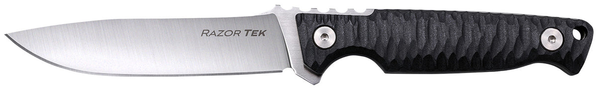 Cold Steel CSFX4RZR Razor Tek EDC Fixed Blade Knife 4" Clip Point 4116 Krupp SS Satin, Black Textured Handle