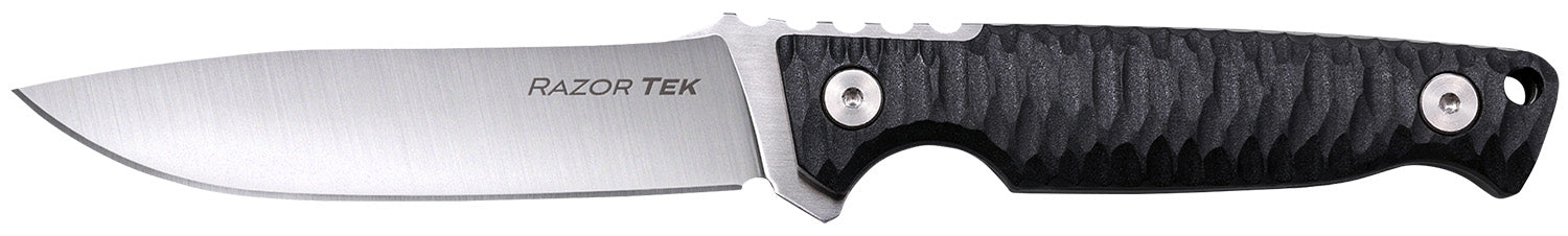 Cold Steel CSFX4RZR Razor Tek EDC Fixed Blade Knife 4" Clip Point 4116 Krupp SS Satin, Black Textured Handle
