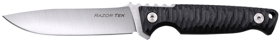 Cold Steel CSFX4RZR Razor Tek EDC Fixed Blade Knife 4" Clip Point 4116 Krupp SS Satin, Black Textured Handle