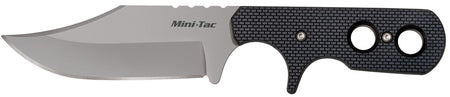 Cold Steel CS49HCFZ Mini Tac Bowie 3.63" Fixed Clip Point Plain Stonewashed 8Cr13MoV Blade, 3.25" Griv-Ex Handle