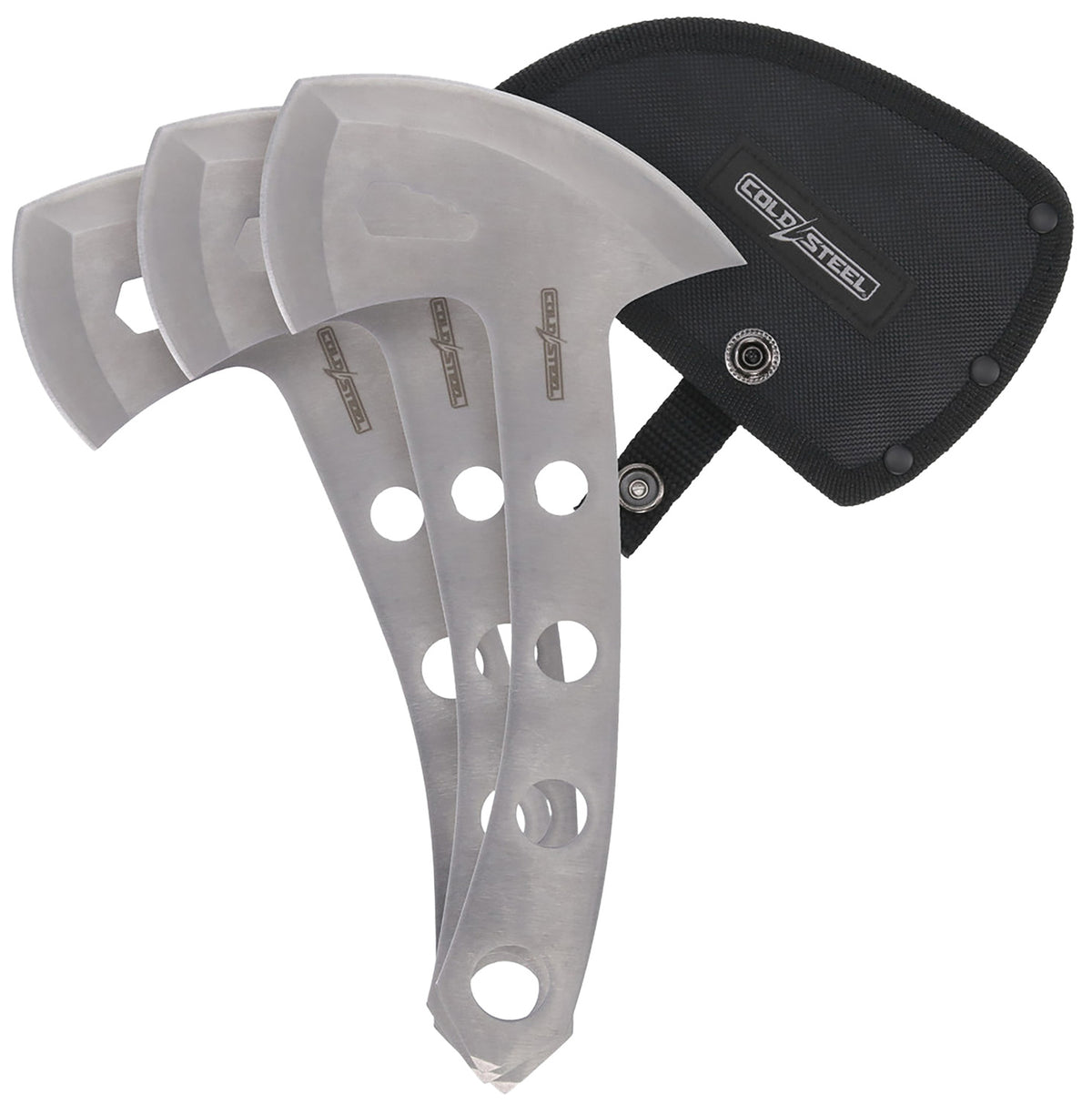 Cold Steel CSTH50AX3PK 3-Pack Throwing Axes 5" 420 Stainless Steel One-Piece Construction w/ Nylon Sheath