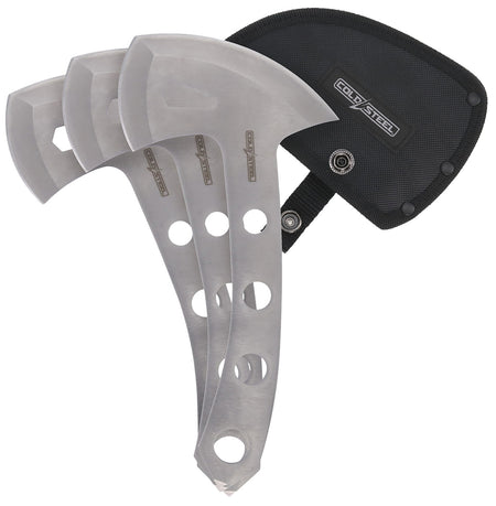 Cold Steel CSTH50AX3PK 3-Pack Throwing Axes 5" 420 Stainless Steel One-Piece Construction w/ Nylon Sheath