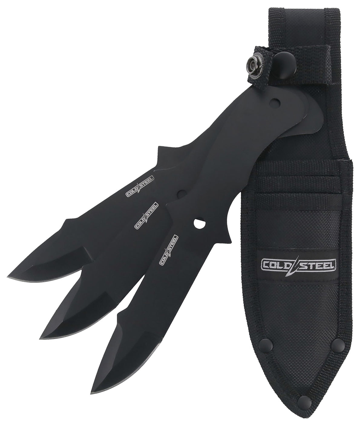 Cold Steel CSTH80KVC3PK 3-Pack Fixed Blade Throwing Knives 8" Drop Point Black Oxide 420 SS, Includes Sheath