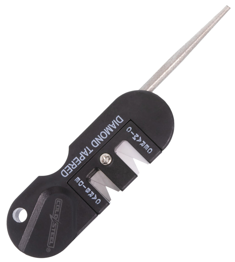 Cold Steel CSKS31SCDR Black Portable 3-In-1 Carbide/Ceramic Sharpener with Diamond Tapered Rod