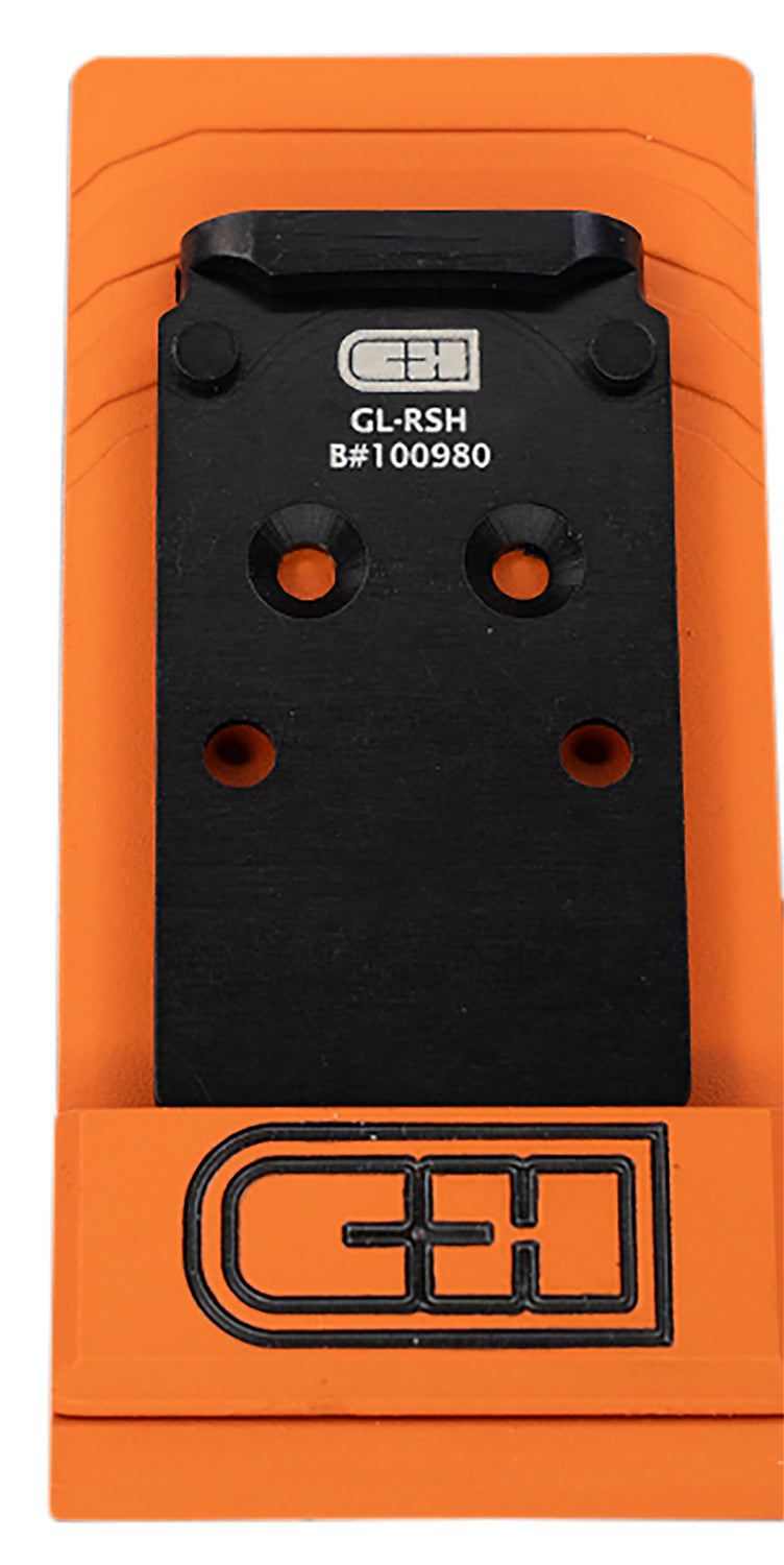 C&H Precision, V4, Optic Mounting Plate, For Glock MOS (Not 43x or 48) to Trijicon RMR/SRO, Holosun 407C/507C/508T/507 Comp, C&H EDC-XL/COMP, Anodized Finish, Black, Includes Mounting Hardware