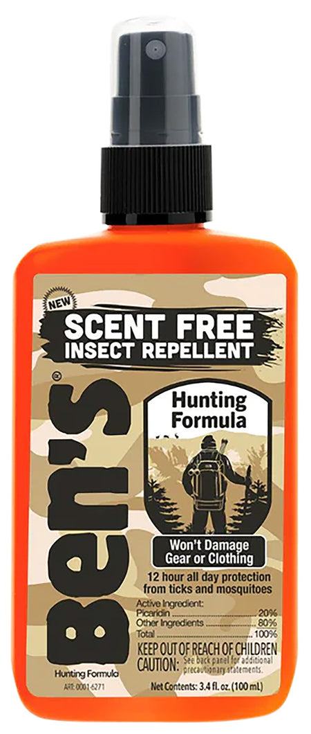 Ben's 00067366 Hunting Formula Unscented Picaridin Bug Spray 3.40oz Up to 12 Hours