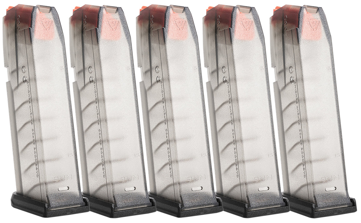 Strike Industries 15-Round Translucent Smoke Magazine 5-Pack for Glock 19 & 26 Gen3-5