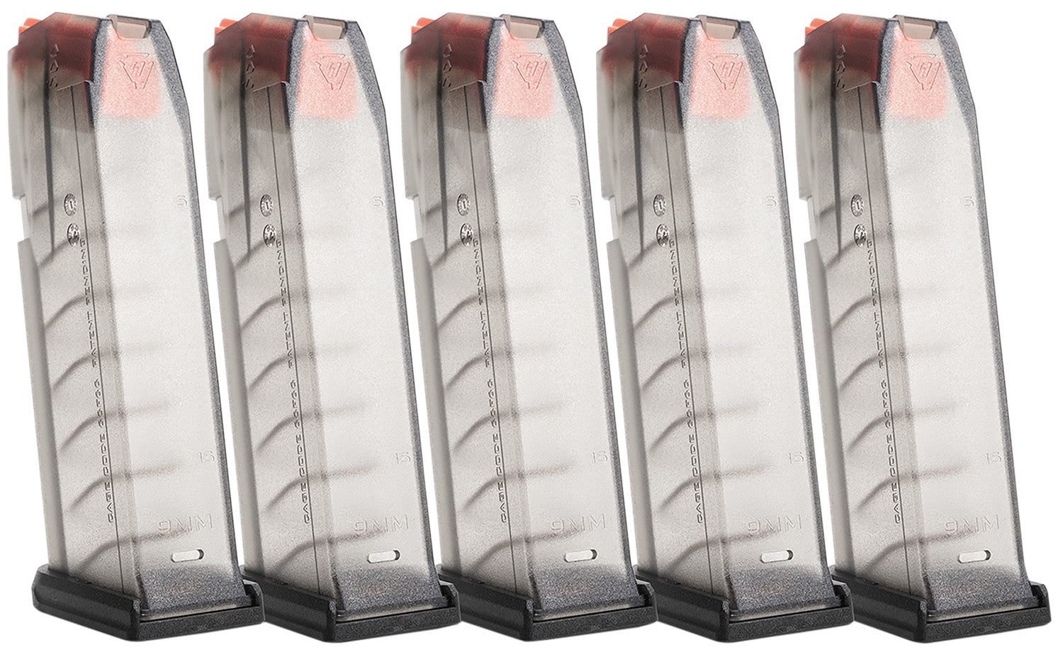 Strike Industries 15-Round Translucent Smoke Magazine 5-Pack for Glock 19 & 26 Gen3-5