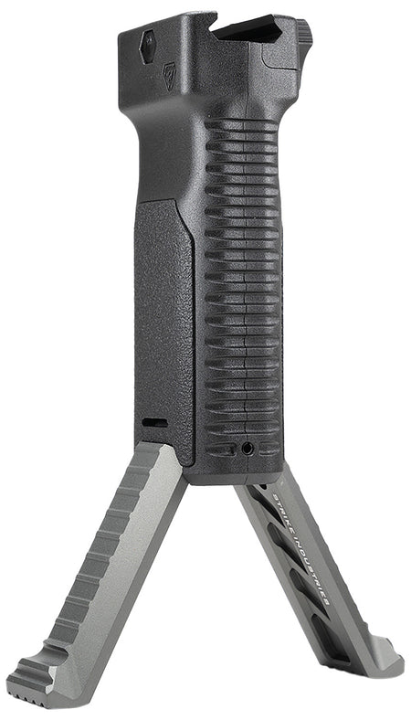 Strike Industries Aluminum Leg Bipod Foregrip Gray Polymer Quick Deploy